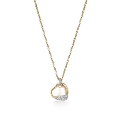 John Hardy Pebble Heart Necklace In Gold