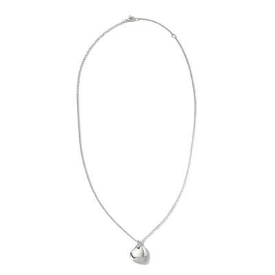 John Hardy Pebble Heart Necklace In Silver