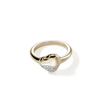 John Hardy Pebble Heart Ring In Gold