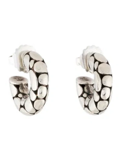 Pre-owned John Hardy Pebble Hoop Earrings In Multi