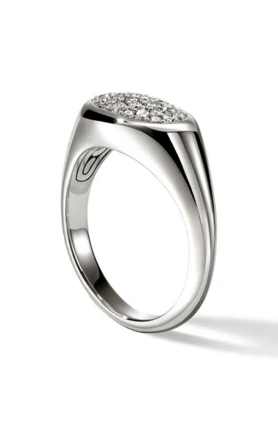 John Hardy Pebble Ring, Sterling Silver, Diamonds