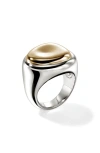 John Hardy Pebble Ring, Sterling Silver, Gold In Silver
