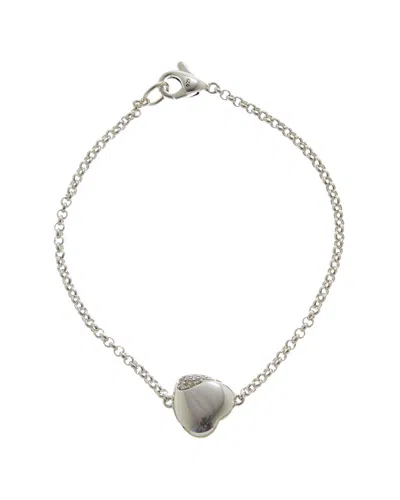 John Hardy Pebble Silver 0.07 Ct. Tw. Diamond & Gemstone Station Bracelet In Metallic