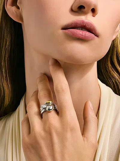 John Hardy Pebble Stacking Trio Diamond Ring In Metallic