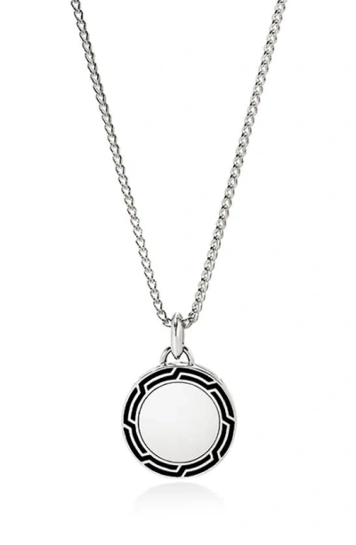 John Hardy Pendant Necklace In Black/ Silver