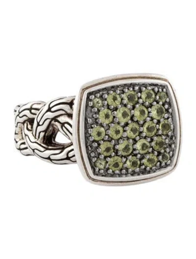 Pre-owned John Hardy Peridot Classic Chain Cocktail Ring In Multi