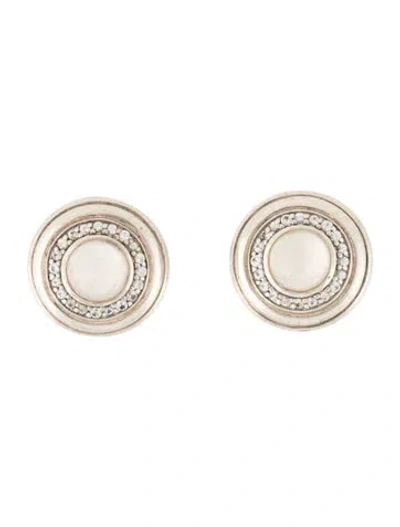 Pre-owned John Hardy Quartz & Colorless Sapphire Earclips In Multicolor