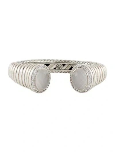 Pre-owned John Hardy Quartz & Sapphire Bedeg Kick Cuff Bracelet, 6.5" In Multicolor