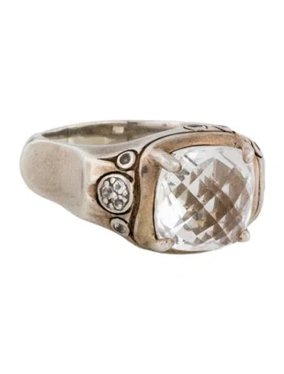 Pre-owned John Hardy Quartz & Topaz Batu Bamboo Ring In Multi