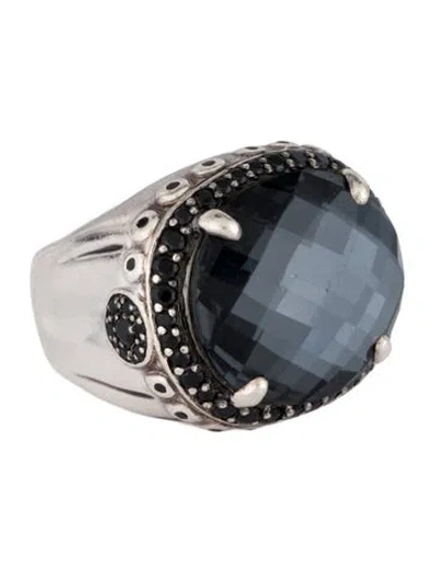 Pre-owned John Hardy Quartz Doublet & Spinel Bamboo Batu Cocktail Ring In Multicolor