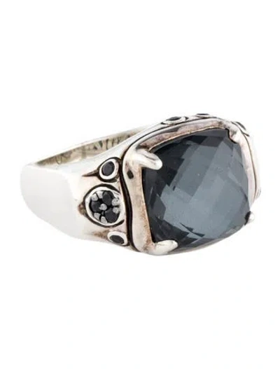 Pre-owned John Hardy Quartz Doublet & Spinel Bamboo Cocktail Ring In Multi