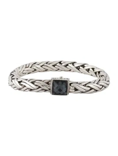 Pre-owned John Hardy Quartz Doublet Chain Link Bracelet, 6.5" In Multicolor
