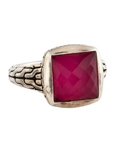 Pre-owned John Hardy Quartz Doublet Classic Chain Cocktail Ring In Multicolor