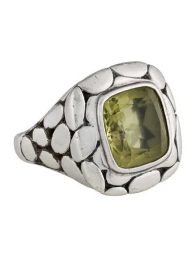 Pre-owned John Hardy Quartz Kali Lava Square Ring In Multi