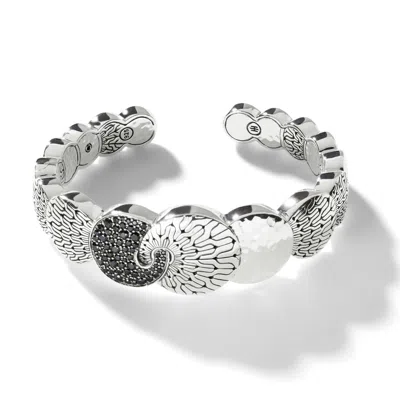 John Hardy Women's Radial Hammered Sterling Silver, Black Sapphire & Black Spinel Cuff Bracelet