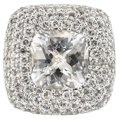 Pre-owned John Hardy Retired White Topaz Batu Klasik Cocktail Ring
