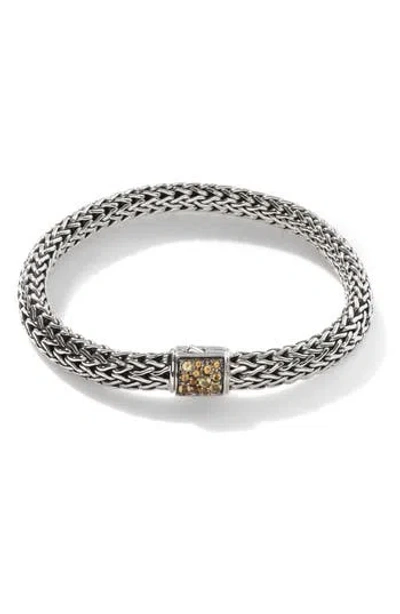 John Hardy Reversible Icon Bracelet, Sterling Silver, Pavé, 6.5mm In White