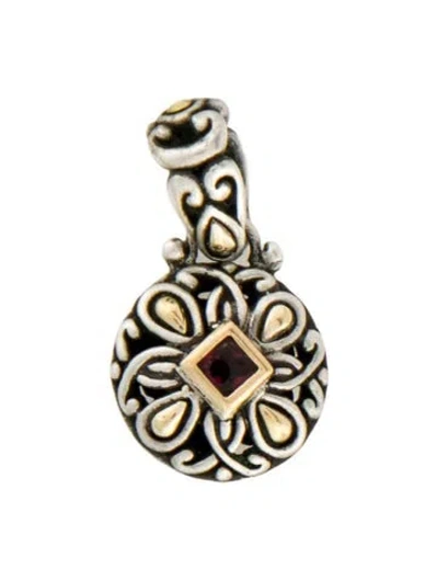 Pre-owned John Hardy Rhodolite Garnet Jaisalmer Pendant, 1" In Multi