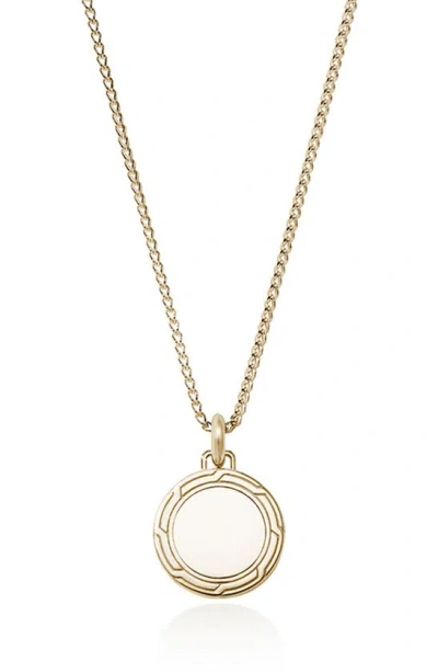 John Hardy Round Pendant Necklace In Gold