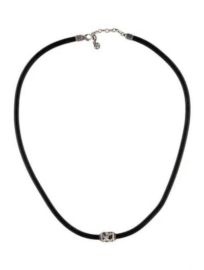 Pre-owned John Hardy Rubber Cord Pendant Necklace, 22", 22" In Black