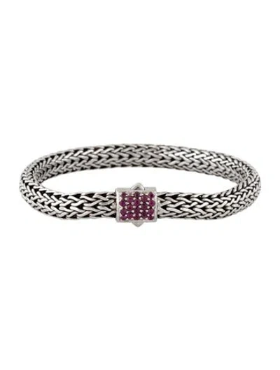 Pre-owned John Hardy Ruby Classic Chain Bracelet, 6.75" In Multicolor
