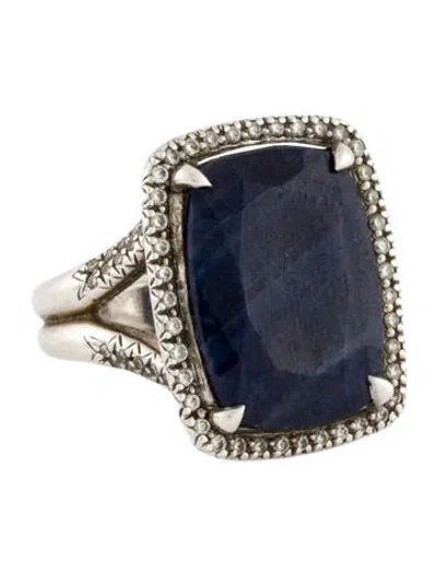 Pre-owned John Hardy Sapphire & Diamond Magic Cut Cocktail Ring In Multi