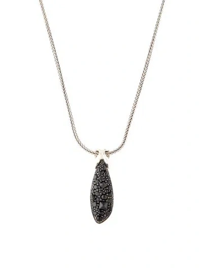 Pre-owned John Hardy Sapphire & Onyx Asli Classic Chain-link Pendant Necklace, 20.5" In Multicolor