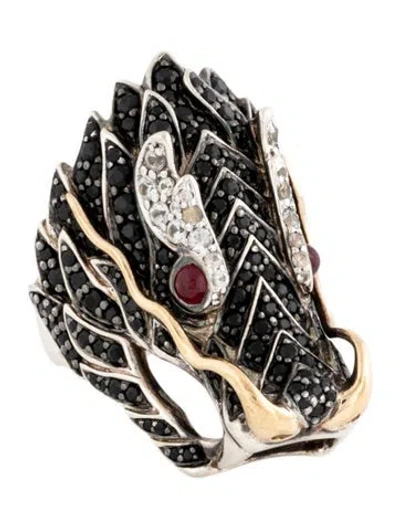Pre-owned John Hardy Sapphire & Ruby Naga Saddle Ring In Multi