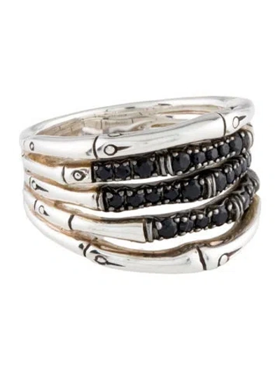 Pre-owned John Hardy Sapphire & Spinel Bamboo Lava Ring In Multi