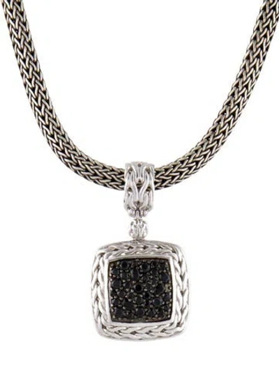 Pre-owned John Hardy Sapphire & Spinel Carved Classic Pendant Necklace, 17" In Multi