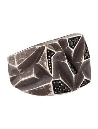 Pre-owned John Hardy Sapphire & Spinel Carved Geometric Band In Multi