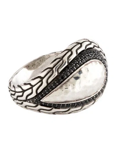 Pre-owned John Hardy Sapphire & Spinel Classic Chain Hammered Cocktail Ring In Multicolor