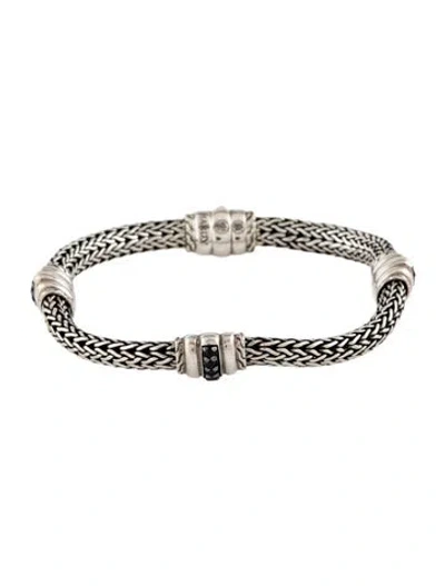 Pre-owned John Hardy Sapphire & Spinel Four Station Chain Bracelet, 7" In Multicolor