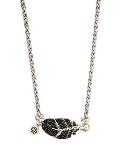 Pre-owned John Hardy Sapphire & Spinel Leaf Pendant Necklace, 45" In Multi