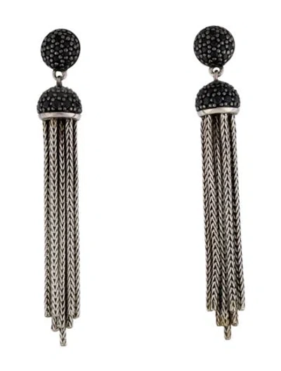Pre-owned John Hardy Sapphire & Spinel Link Tassel Earrings In Multi