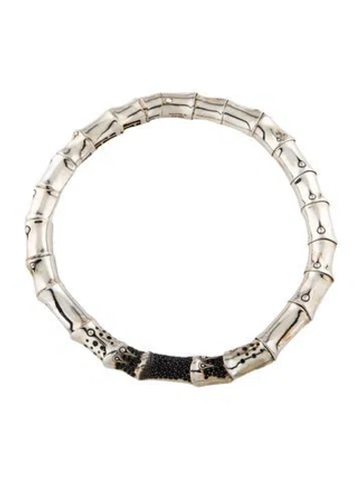 Pre-owned John Hardy Sapphire Bamboo Collar Necklace, 18" In Multi
