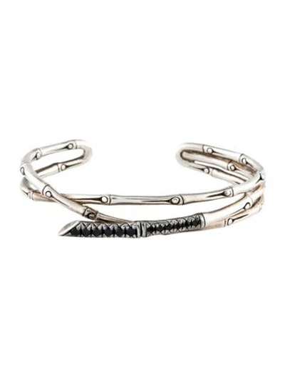 Pre-owned John Hardy Sapphire Bamboo Cuff Bracelet, 6.75" In Multi