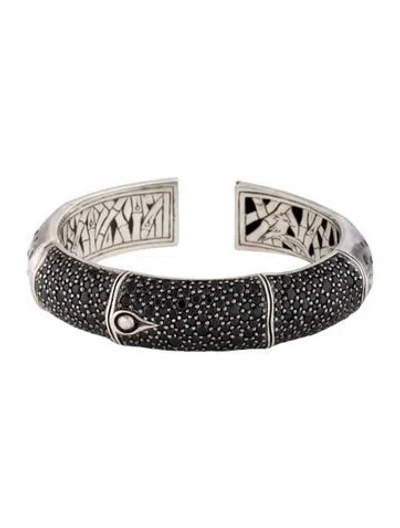 Pre-owned John Hardy Sapphire Bamboo Cuff Bracelet, 7" In Multicolor