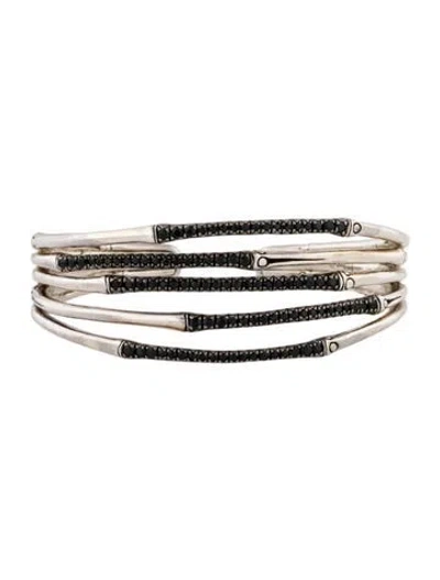Pre-owned John Hardy Sapphire Bamboo Cuff Bracelet, 7.25" In Multi