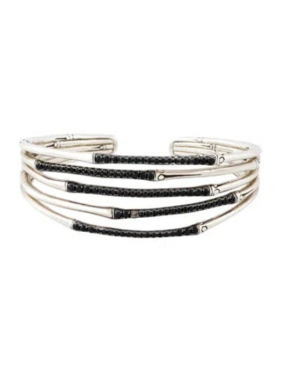 Pre-owned John Hardy Sapphire Bamboo Cuff Bracelet, 7.25" In Multi