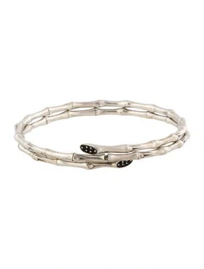 Pre-owned John Hardy Sapphire Bamboo Double Coil Bracelet In Multicolor