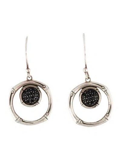 Pre-owned John Hardy Sapphire Bamboo Drop Earrings In Multi