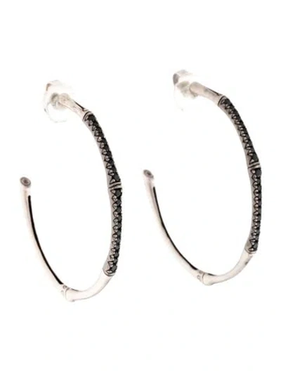 Pre-owned John Hardy Sapphire Bamboo Lava Hoop Earrings In Multicolor