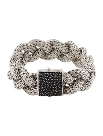 Pre-owned John Hardy Sapphire Braided Bracelet, 7" In Multi