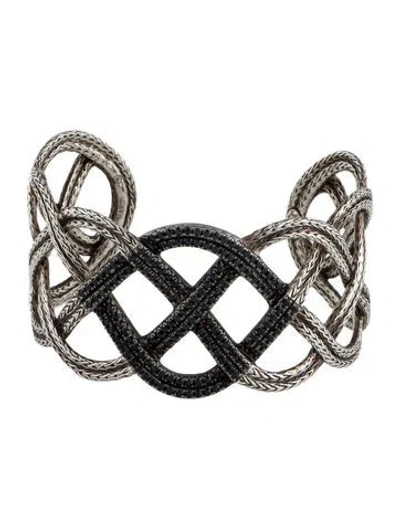Pre-owned John Hardy Sapphire Braided Lava Cuff In Multi