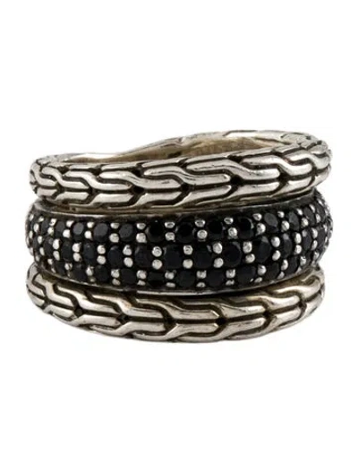 Pre-owned John Hardy Sapphire Carved Multiband Ring