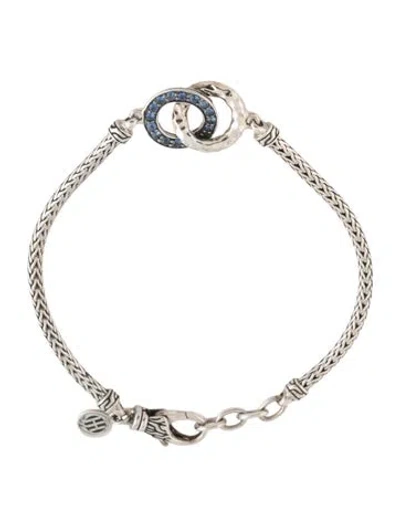 Pre-owned John Hardy Sapphire Circle Bracelet, 7" In Multicolor