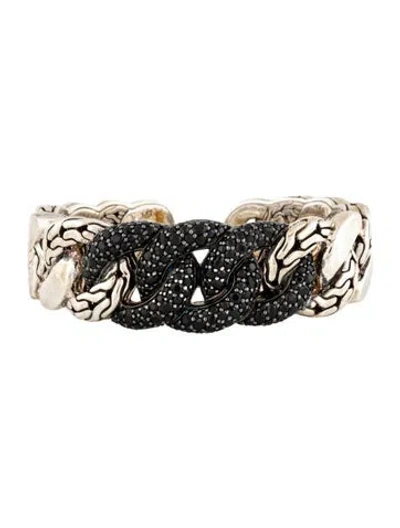 Pre-owned John Hardy Sapphire Classic Chain Cuff Bracelet, 6.5" In Multicolor