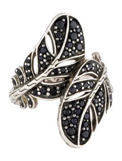 Pre-owned John Hardy Sapphire Classic Chain Feather Bypass Cocktail Ring In Multi