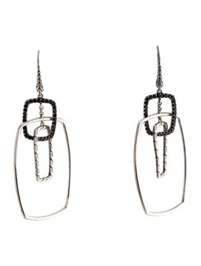 Pre-owned John Hardy Sapphire Classic Chain Rectangular Drop Earrings In Multicolor